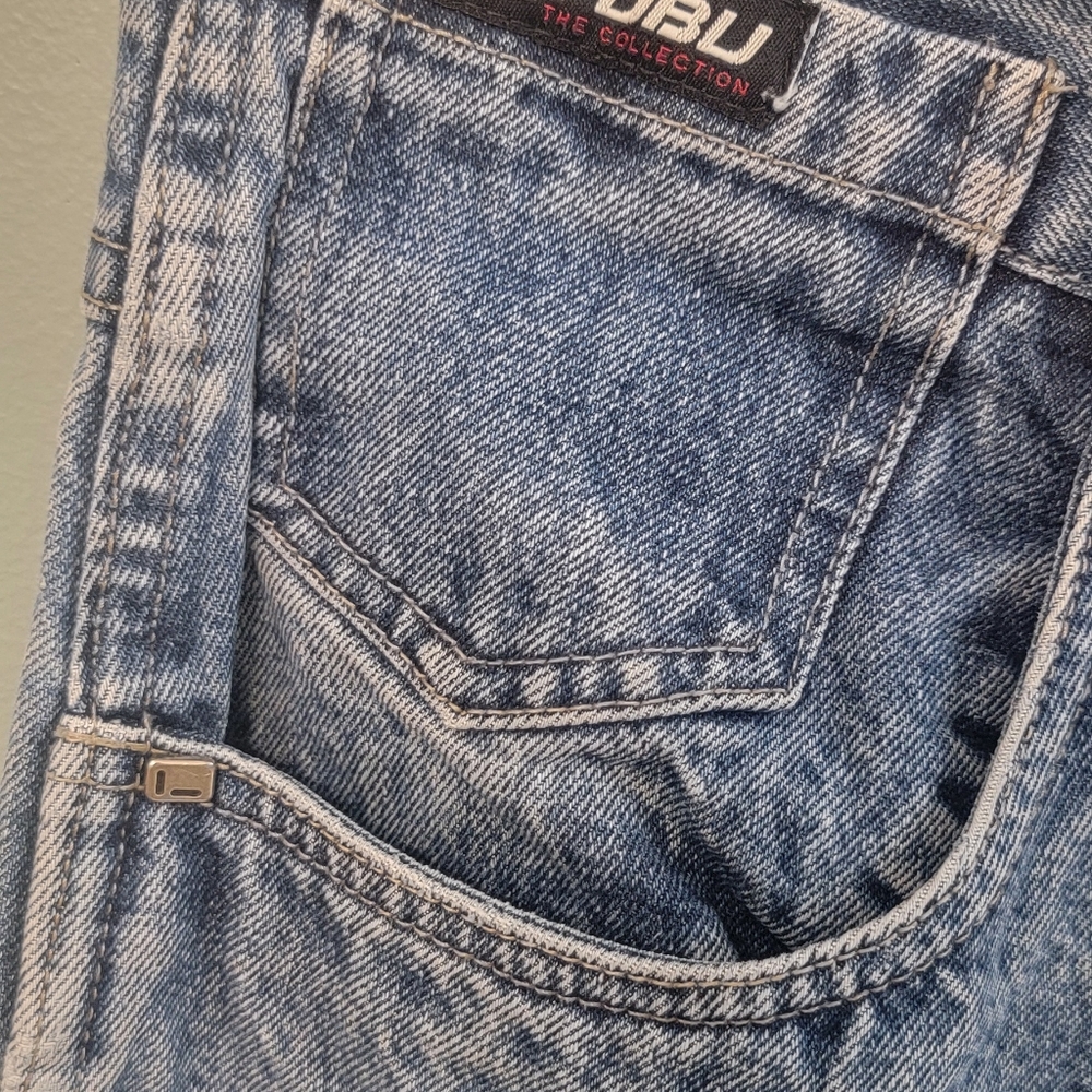 Vintage Fubu Y2k 90s Distressed Cargo Mens Streetwear Jeans Size 33/34 - Picture 5 of 15